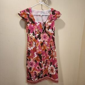 Dressbarn Pink Floral Knee-length Semiformal Dress size 4
